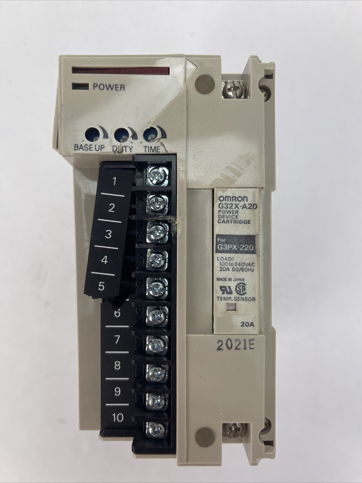 OMRON G3PX-220EUN POWER CONTROLLER LOAD: 100/110VAC 200/220VAC 20A INPUT 5-24VDC0