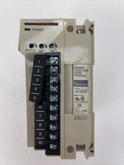 OMRON G3PX-220EUN POWER CONTROLLER LOAD: 100/110VAC 200/220VAC 20A INPUT 5-24VDC0