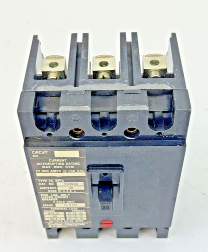 CUTLER-HAMMER / EATON - EC3030 SER. 3 - CIRCUIT BREAKER - 30A/ 240 VAC/ 3 POLE6