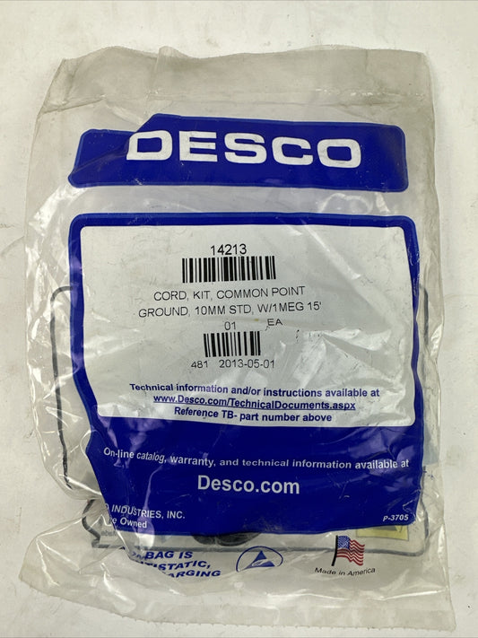 DESCO 14213 CORD KIT COMMON POINT GROUND 10MM STD W/1 MEG 15'0