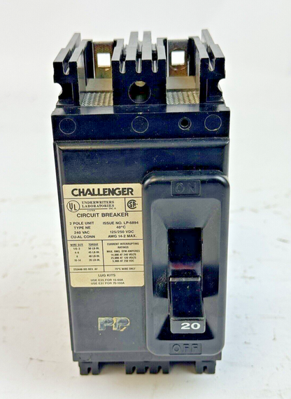 CHALLENGER / FPE - NE224020 - MOLDED CIRCUIT BREAKER - 2 POLE, 240 VAC, 20 A-NEW2