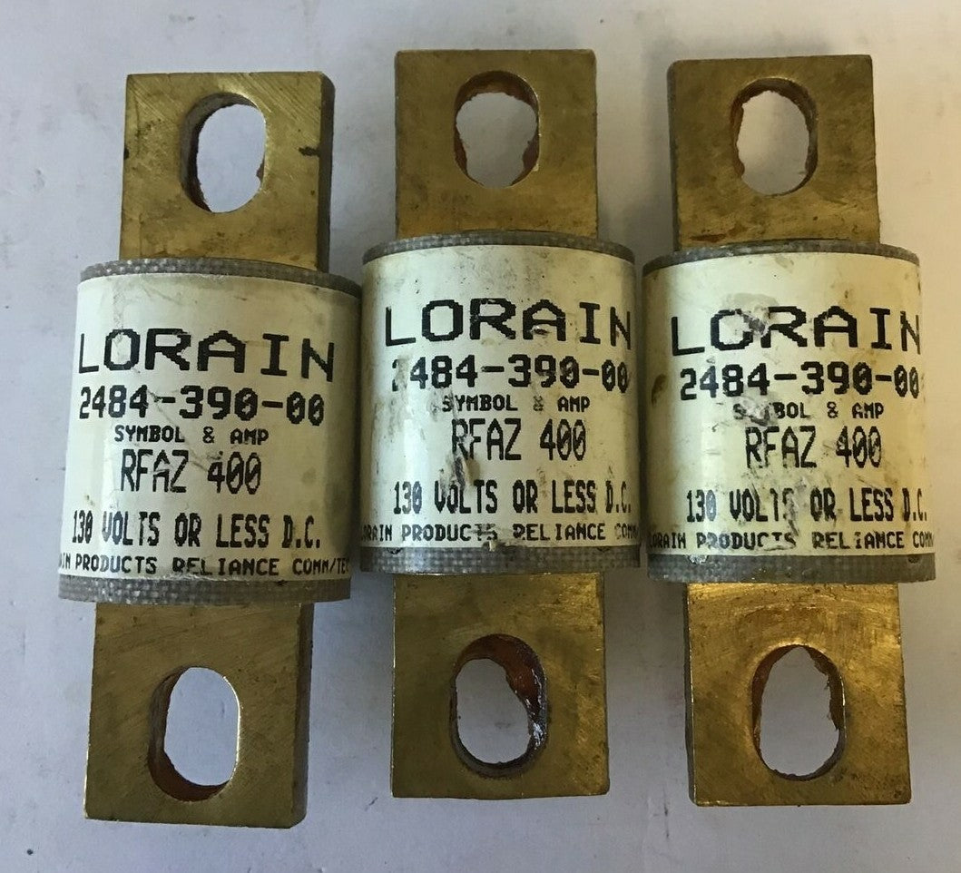 LORAIN/RELIANCE RFAZ400 130VDC FUSE 2484-390-00 ****LOTOF3****0
