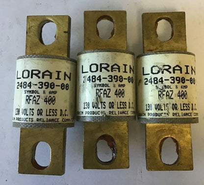 LORAIN/RELIANCE RFAZ400 130VDC FUSE 2484-390-00 ****LOTOF3****0