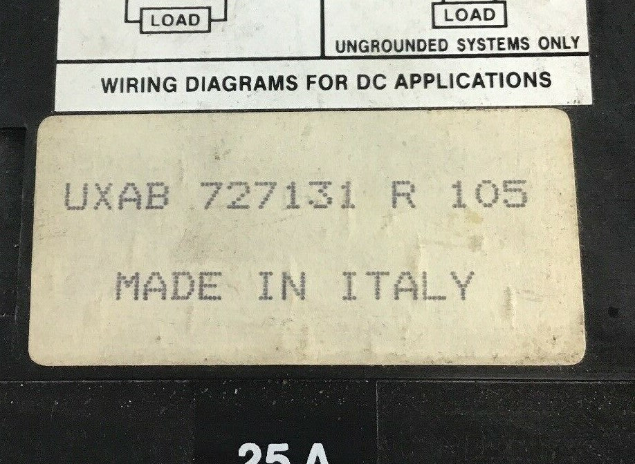 ABB UXAB 727131 R 105 25AMP CIRCUIT BREAKER 500VDC 3POLE TYPE ES 480VAC6