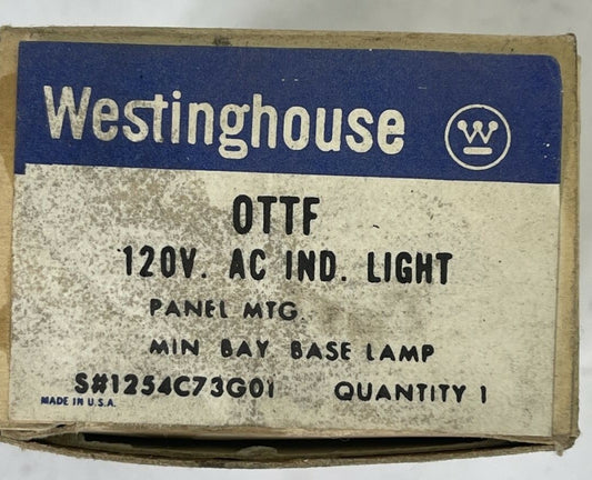 WESTINGHOUSE OTTF 120VAC INDICATOR LIGHT PANEL MTG MIN BAY BASE LAMP 1254C73G010