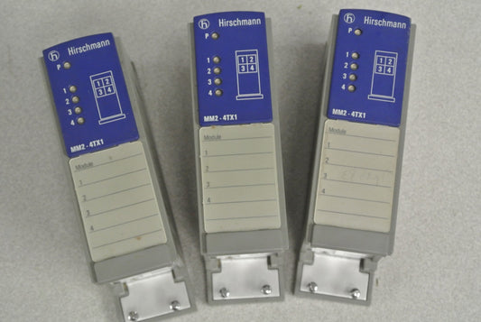 LOT of 3 / HIRSCHMANN MM2-4TX1 / MICE MEDIA MODULE / 4TX10