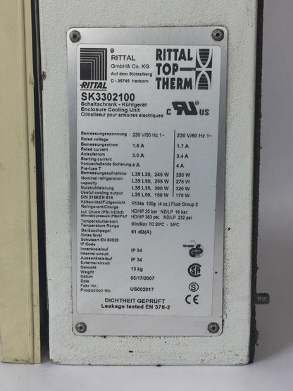 RITTAL SK3302100 ENCLOSURE COOLING UNIT 230V 60HZ 1