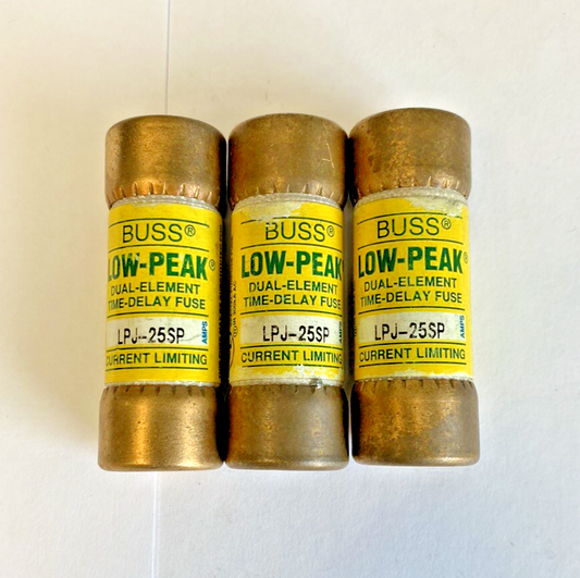 Bussmann Low-Peak LPJ-25SP 25A 600V Fuse "Lot of 3"0