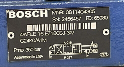BOSCH 4WRLE 16 EZ180SJ-3X/ 350bar REXROTH 4WRPEH 6 C3 B04L-2X/G24K0/A1M816 VALVE1