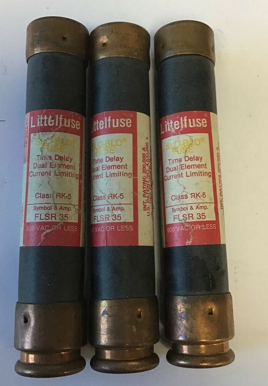 LITTELFUSE FLSR 35 TIME DELAY FUSE CLASS RK-5 600VAC***LOTOF3***0