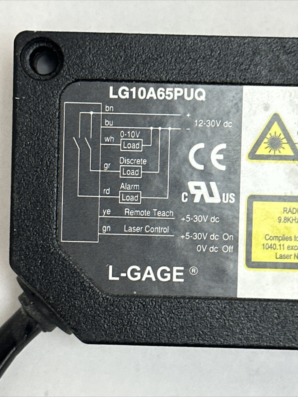 BANNER LG10A65PUQ LASER SENSOR 30VDC1