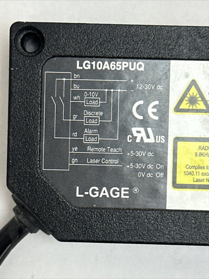 BANNER LG10A65PUQ LASER SENSOR 30VDC1