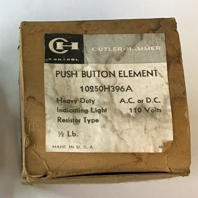 CUTLER HAMMER 10250H396A PUSH BUTTON ELEMENT INDICATING LIGHT  110V HEAVY DUTY1