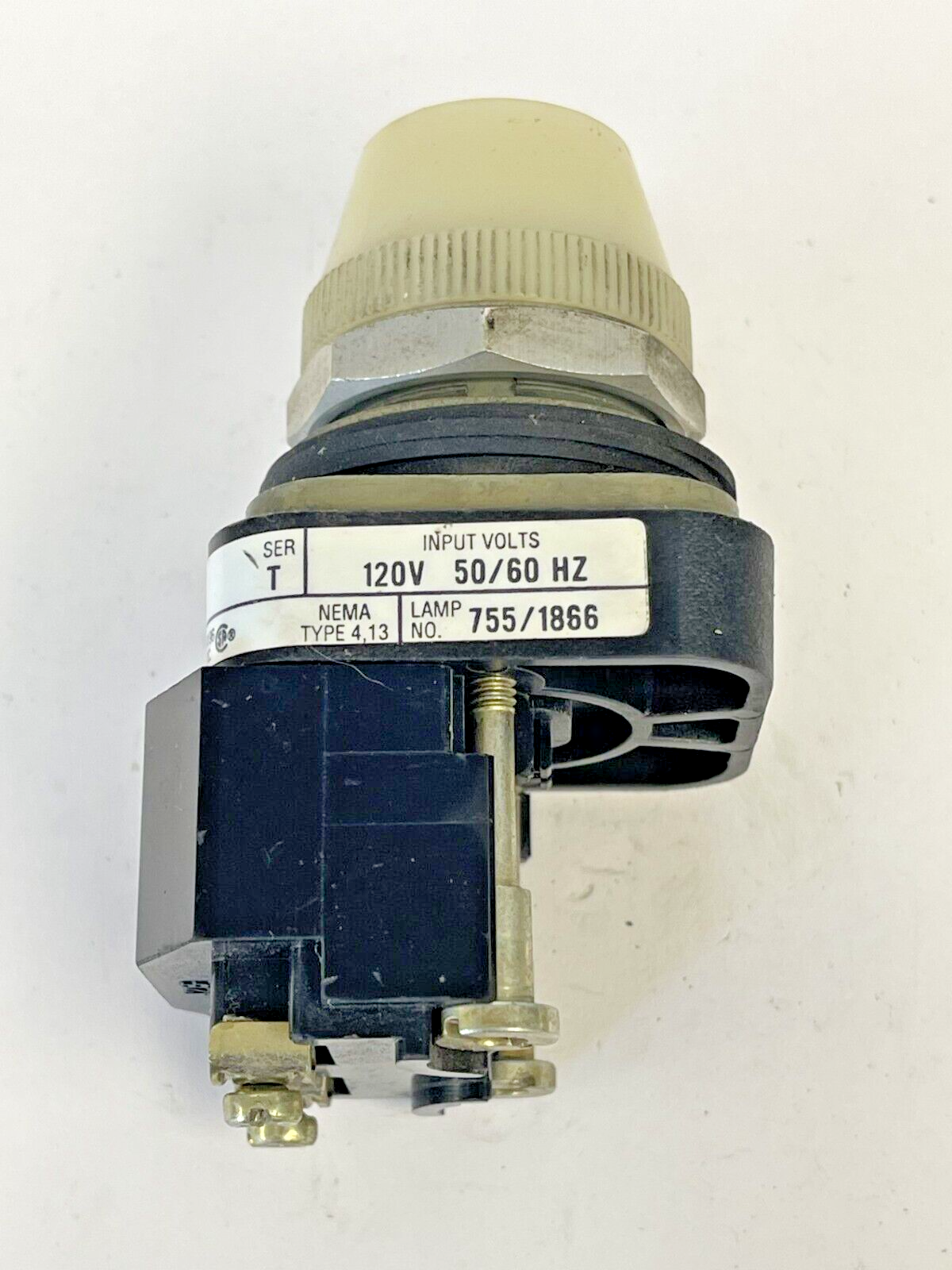 ALLEN BRADLEY 800T-P16 -SER T-PILOT LIGHT-WHITE, 120V AC 50/60 Hz, 755/1866 LAMP1