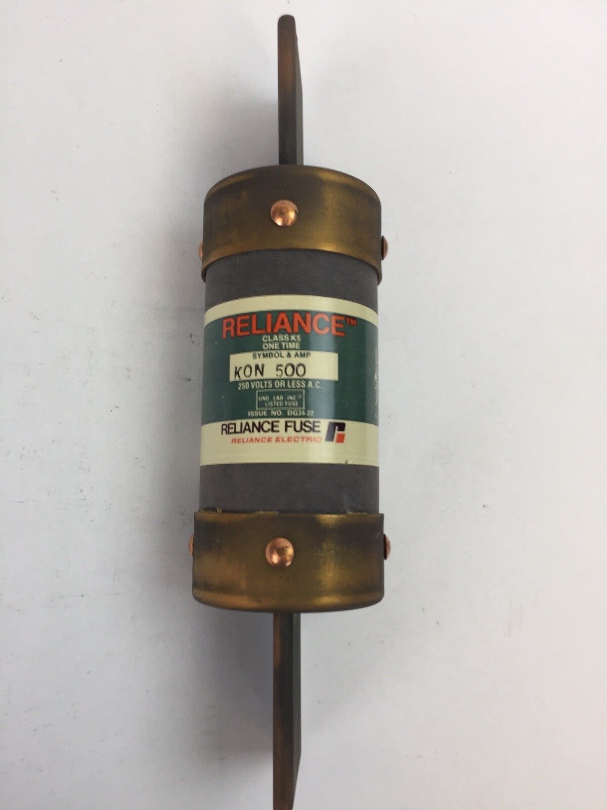 RELIANCE ELECTRIC KON 500 CLASS K5 ONE TIME FUSE 500AMP 250VAC0