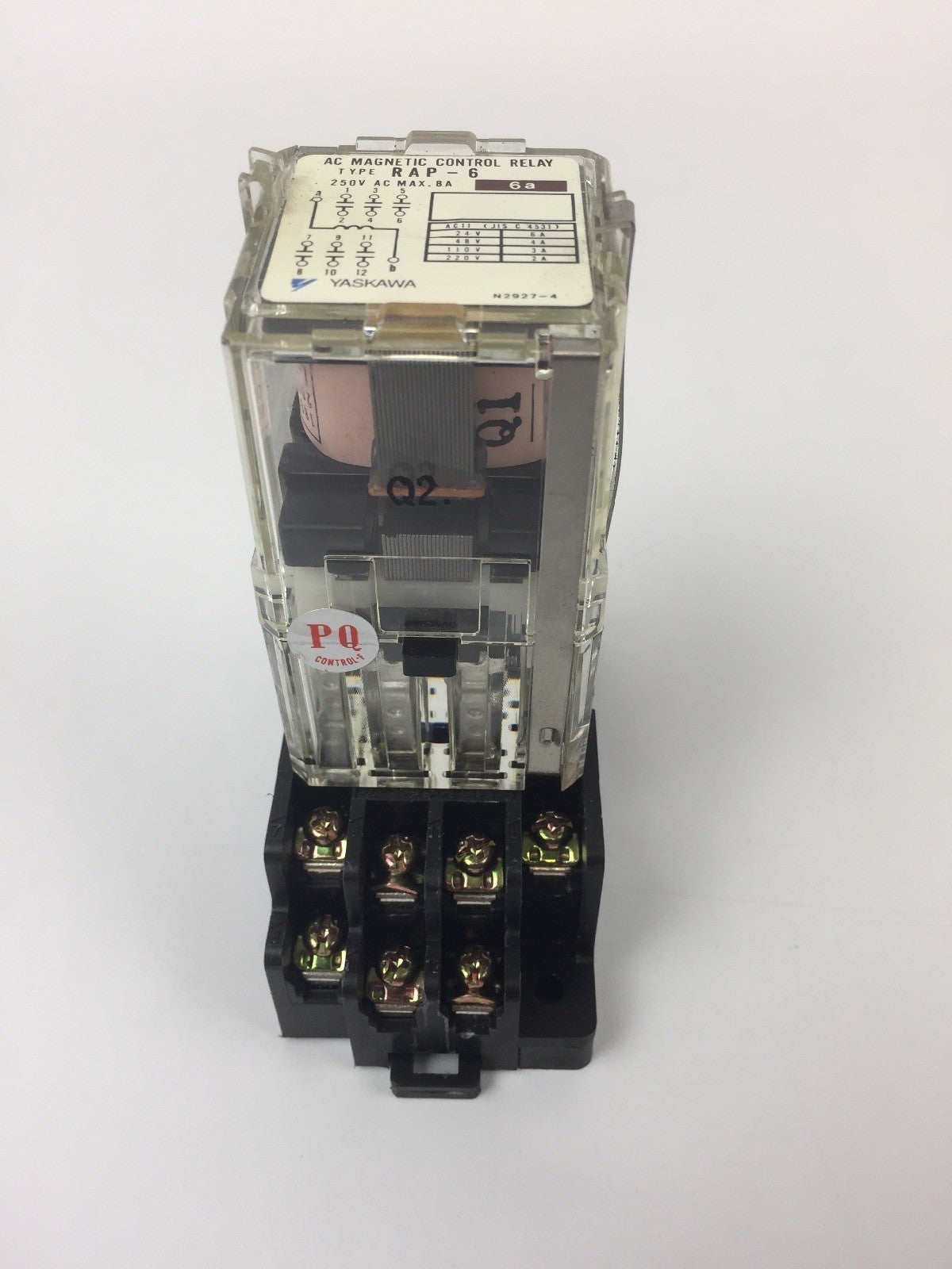 YASKAWA RAP-6 6A RELAY 250 VAC MAX .8A WITH YASKAWA TPA-F14B RELAY SOCKET0