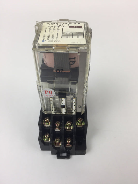 YASKAWA RAP-6 6A RELAY 250 VAC MAX .8A WITH YASKAWA TPA-F14B RELAY SOCKET0