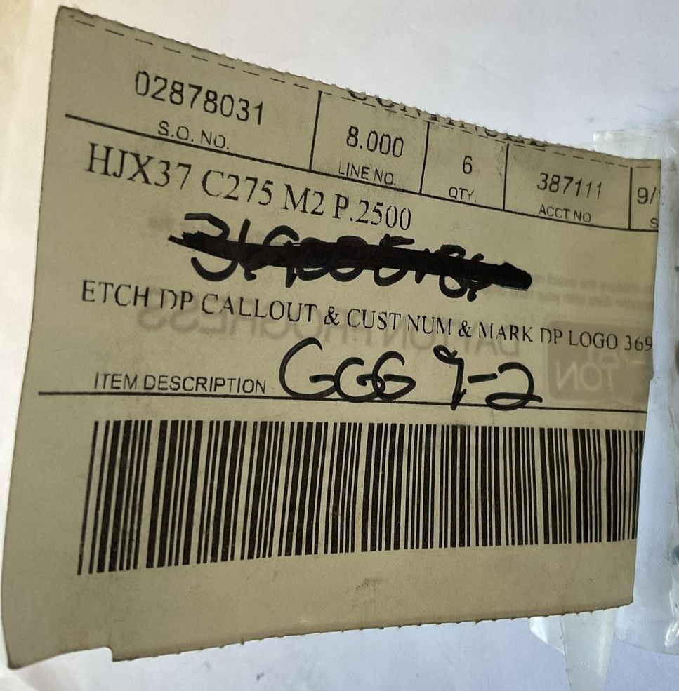 DAYTON HJX37 C275 M2 P.2500 BALL PUNCH **BAG OF 6**1