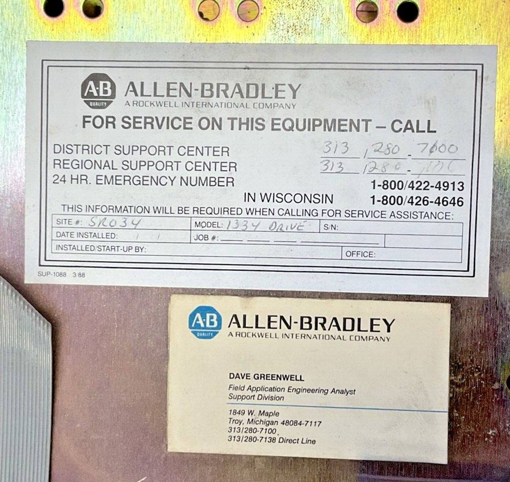 ALLEN-BRADLEY 1334-DOB-K7-G4 ADJUSTABLE FREQUENCY DRIVE 460V 3PH 11.3A1