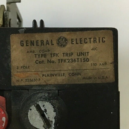 GE TFK236T150 150AMP TYPE TFK 3POLE TRIP UNIT1