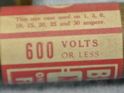 LOT of 2 / BUSS NOS5 CLASS H ONE-TIME FUSES / 5A / 600V / NEW SURPLUS / NOS-53