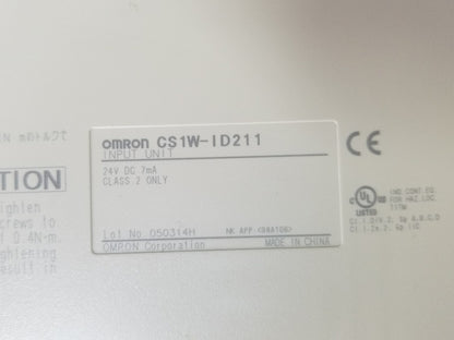 OMRON CS1W-ID211 INPUT UNIT MODULE, 24VDC 7mA CLASS 2 ONLY2
