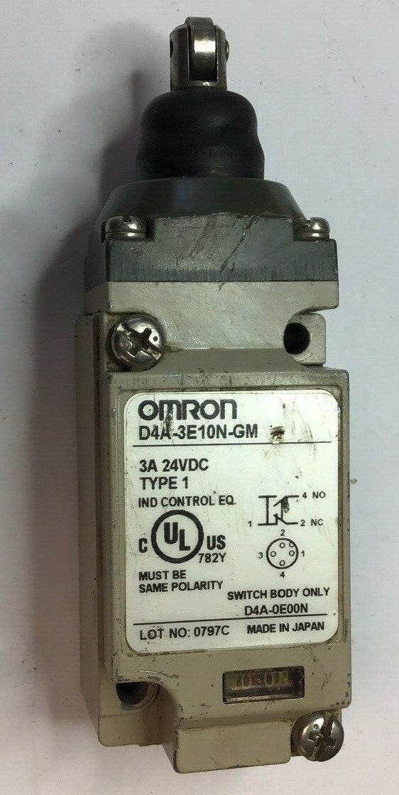 OMRON D4A-3E10N-GM LIMIT SWITCH 3A 24VDC TYPE 10