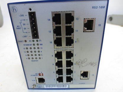 HIRSCHMANN RS2-16M UNMANAGED ETHERNET RAIL SWITCH - 18-32VDC, 0.7-0.4A for PARTS0