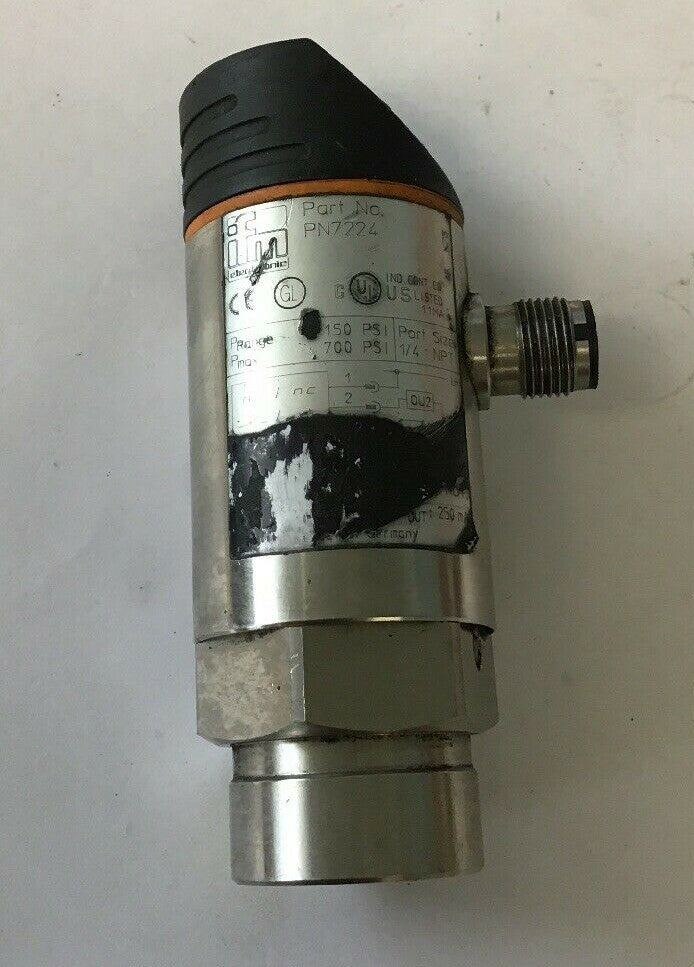 IFM Electronics Effector, PN7224 Sensor 0-150 PSI Range @ 700 PSI Max. 1/4" NPT0