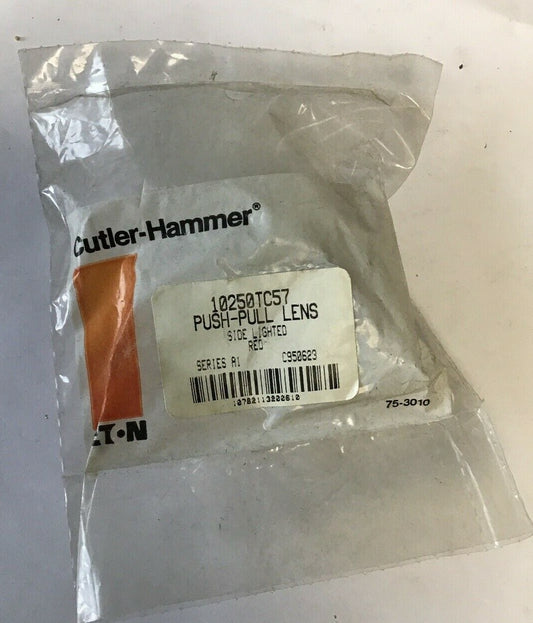 CUTLER HAMMER 10250TC57 PUSH-PULL LENS  RED SIDE LIGHTED SER. A10