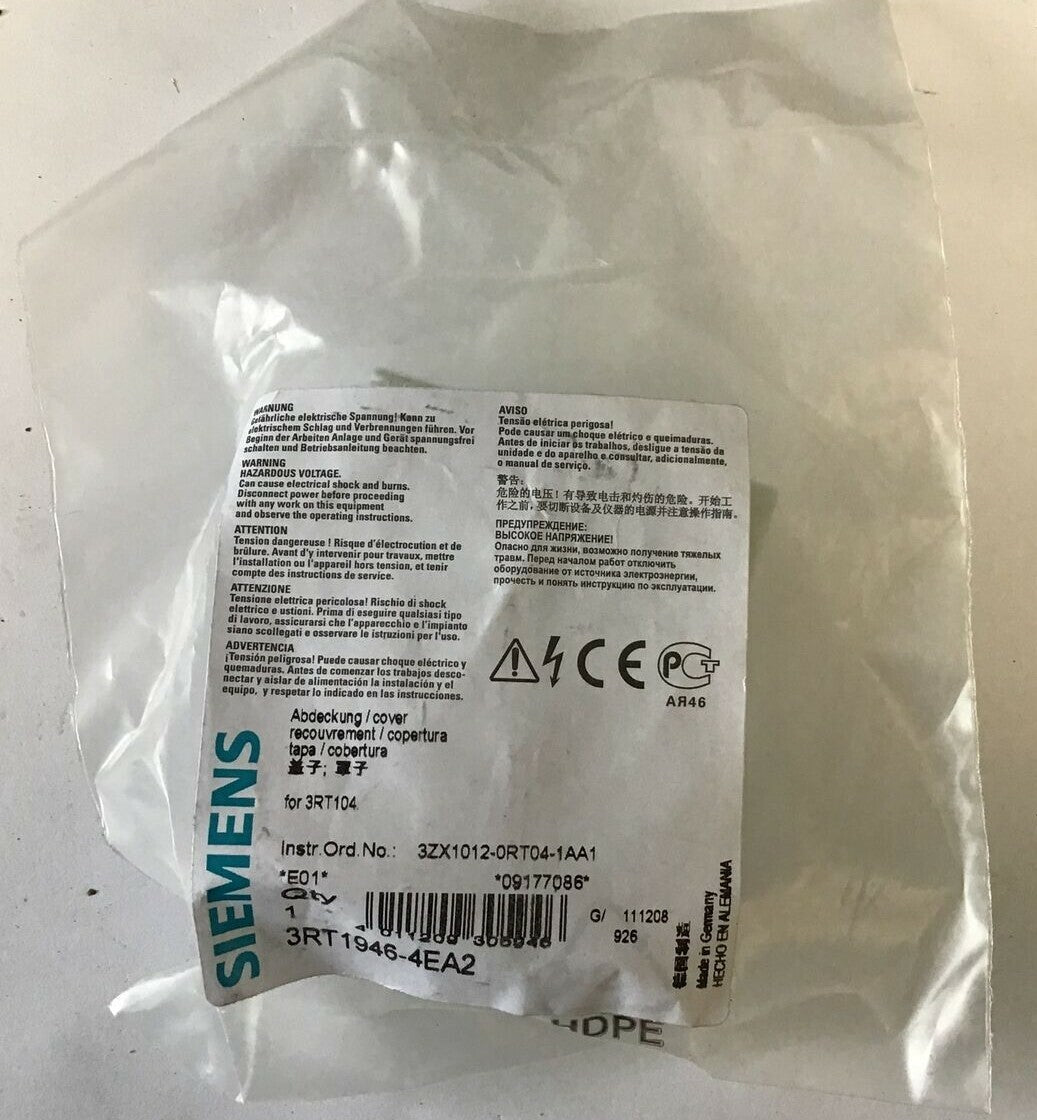 SIEMENS 3RT1946-4GA07 TERMINAL KIT W/ 3RT1946-4EA2 COVER 5
