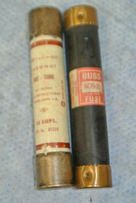 LOT of 2 / 35A RENEWABLE FUSES / BUSS & SHAWMUT / 600V / NEW SURPLUS0