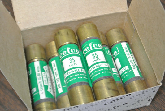 LOT of 7 CEFCO REN35 CLASS H TIME-LAG RENEWABLE FUSE / 35A / 250V / NEW SURPLUS0