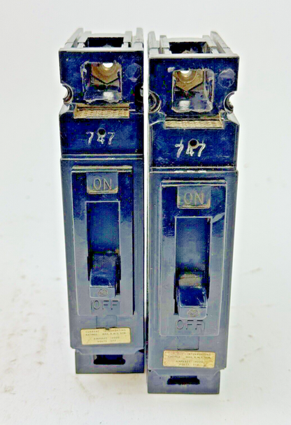 GE **LOT OF 2** - TEF113015 - CIRCUIT BREAKER - 1 POLE/15A/277 VAC1