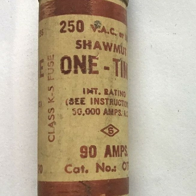 GOULD SHAWMUT OT90 ONE-TIME FUSE CLASS K-5 250VAC ****LOTOF2****1