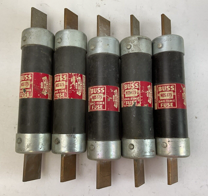BUSS NOS175 ONE-TIME FUSE 175AMP 600VAC (LOT OF 5)0