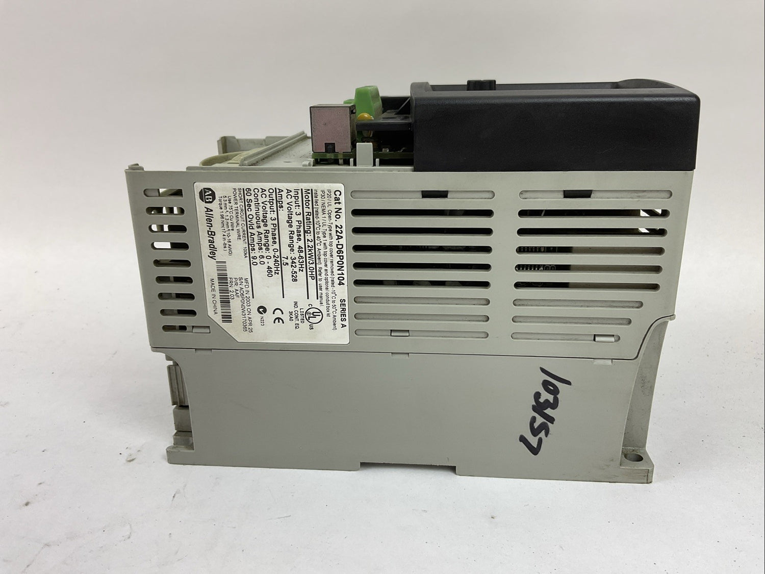 ALLEN BRADLEY 22A-D6P0N104 POWERFLEX DRIVE SER.A FRN: 2.03 7.5AMPS 3.0HP0