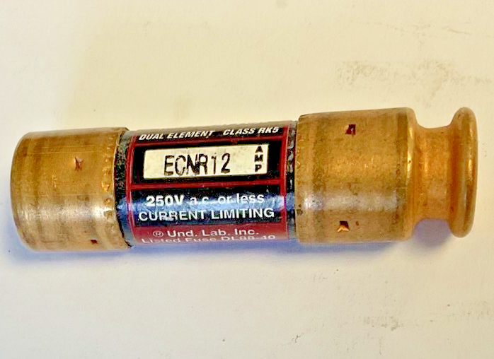 BUSSMANN ECNR12 BULLET FUSE 250VAC 12AMP RK5***LOTOF9****3