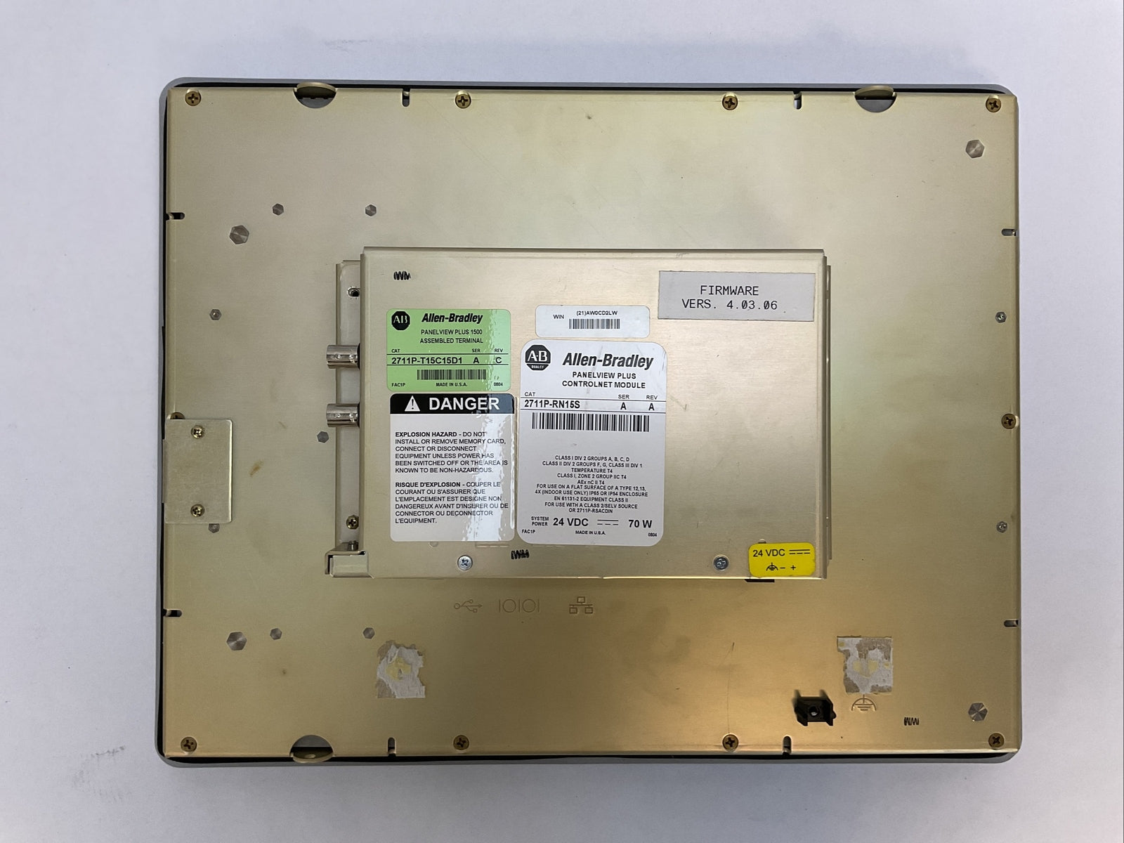 ALLEN BRADLEY 2711P-T15C15D1 PANELVIEW PLUS 1500 SER A REV C 24VDC 2711P-RN15S3