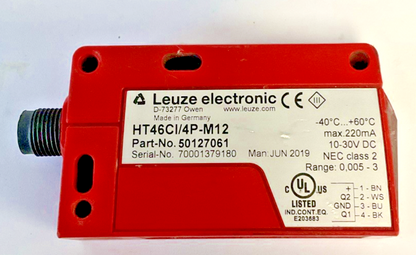 LEUZE HT46CI/4P-M12 PROXIMITY SWITCH 10-30VDC SENSOR 220MA CLASS 20