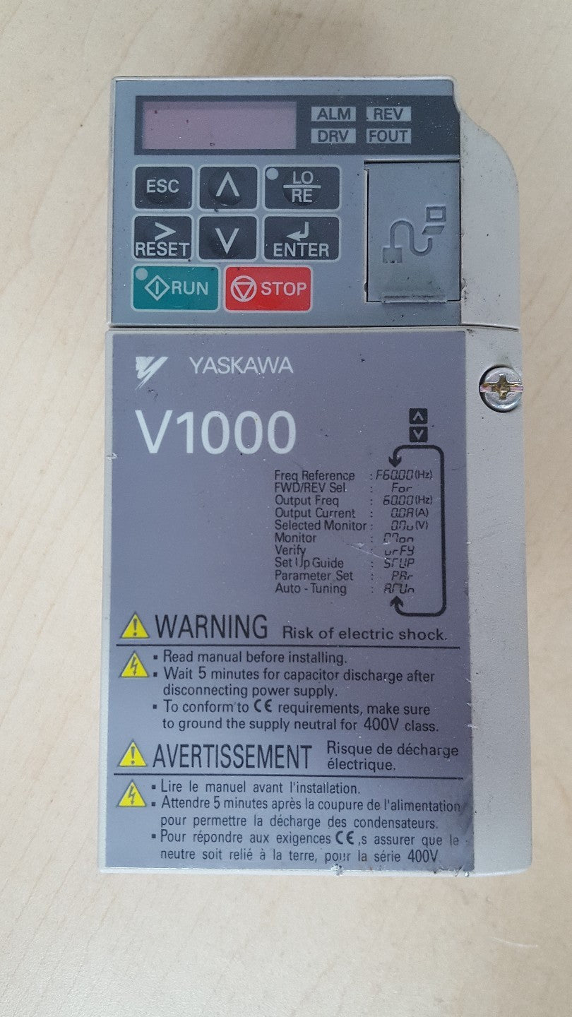 YASKAWA V1000 DRIVE CIMR-VU2A0002JAA 240V 1.6A AC 3PH0