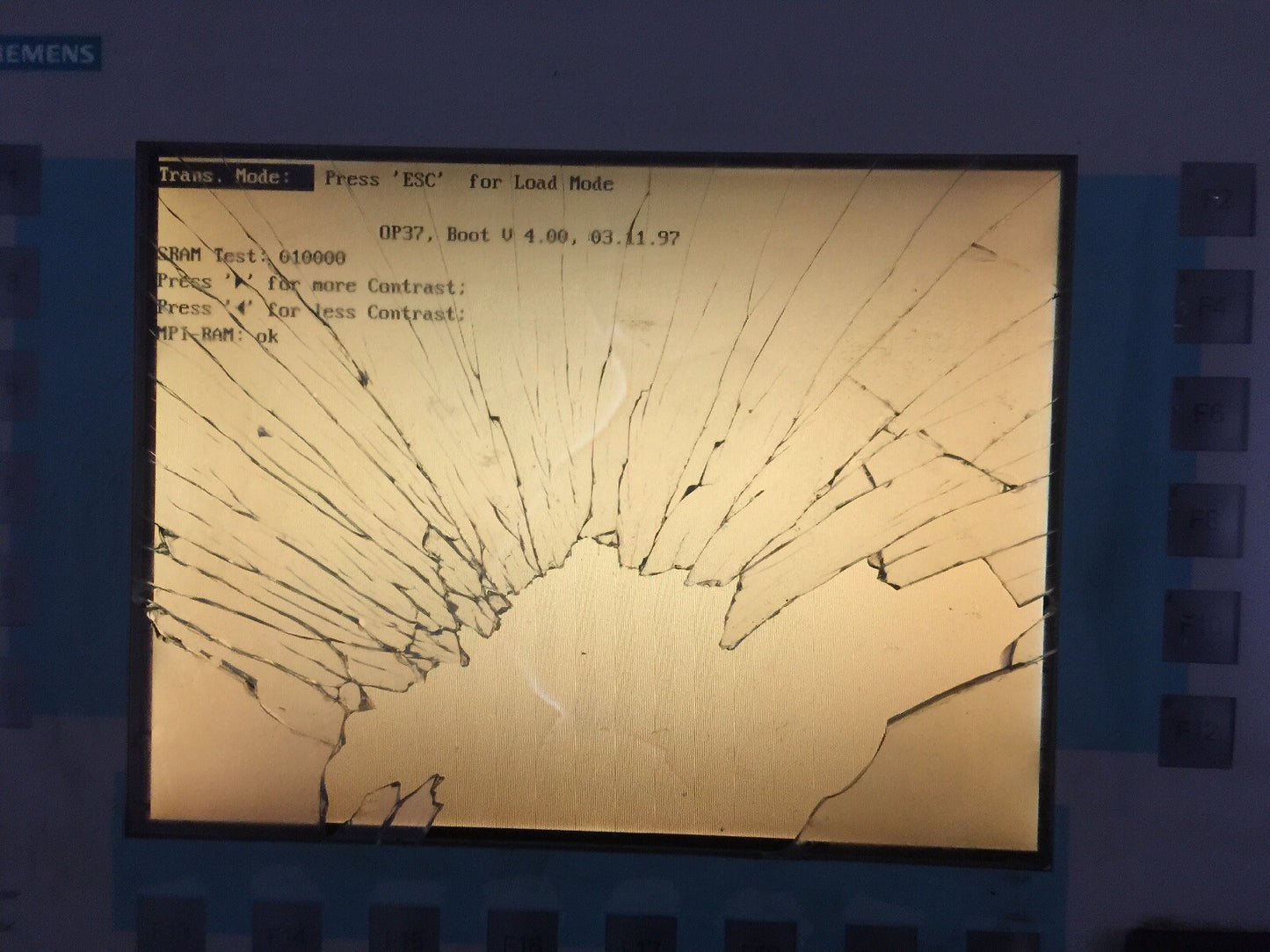 SIEMENS 6AV3637-1ML00-0FX0 CONTROL PANEL 24VDC SIMATIC OP372