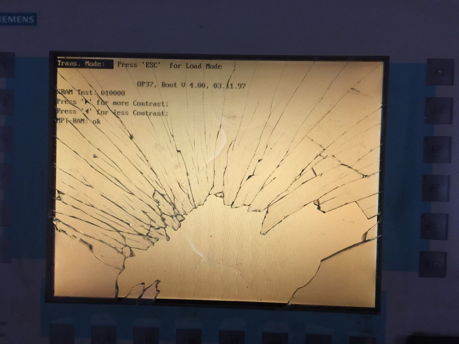 SIEMENS 6AV3637-1ML00-0FX0 CONTROL PANEL 24VDC SIMATIC OP372