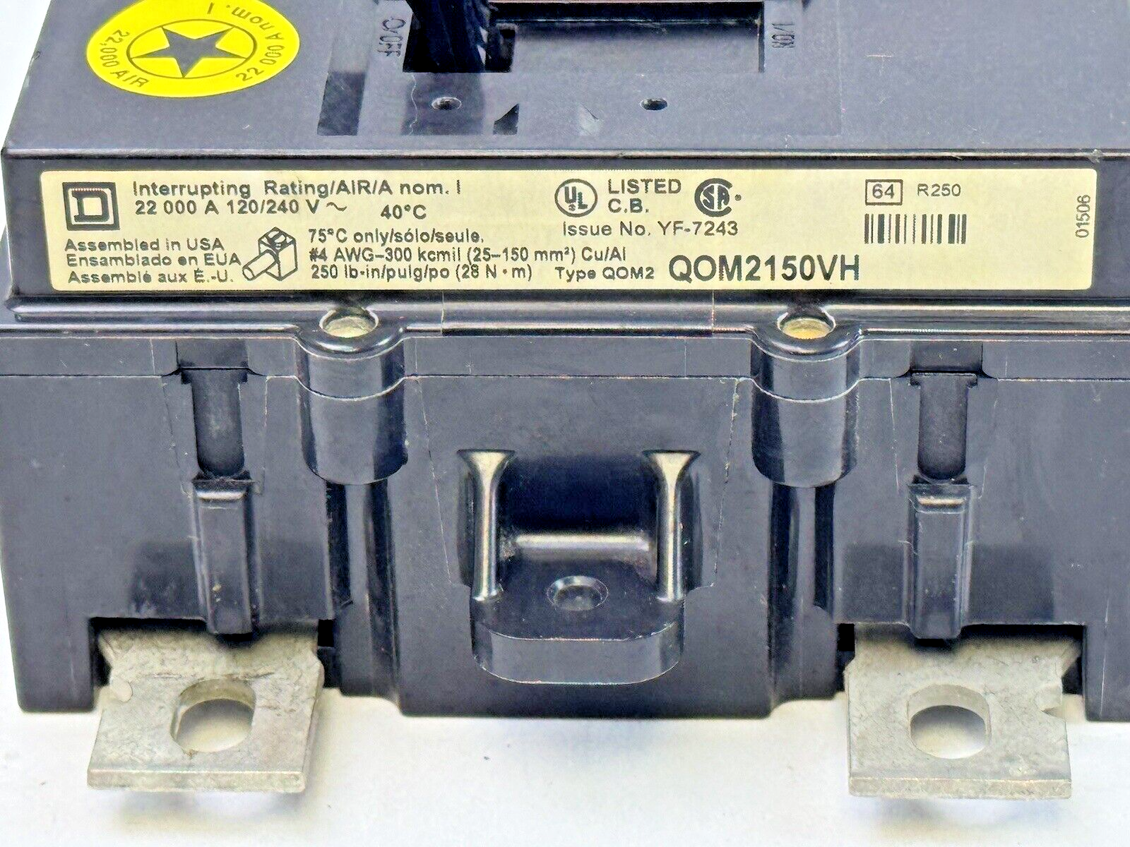 SQUARE D - QOM2150VH - MAIN CIRCUIT BREAKER - 2 POLE/ 150 A/ 240 VAC2