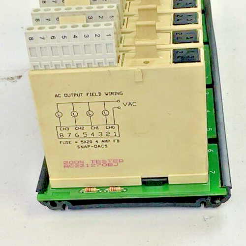 OPTO 22 SNAP8M W/ SNAP-OAC5(8) W/ SNAP B4  8 SLOT MODULE RACK6