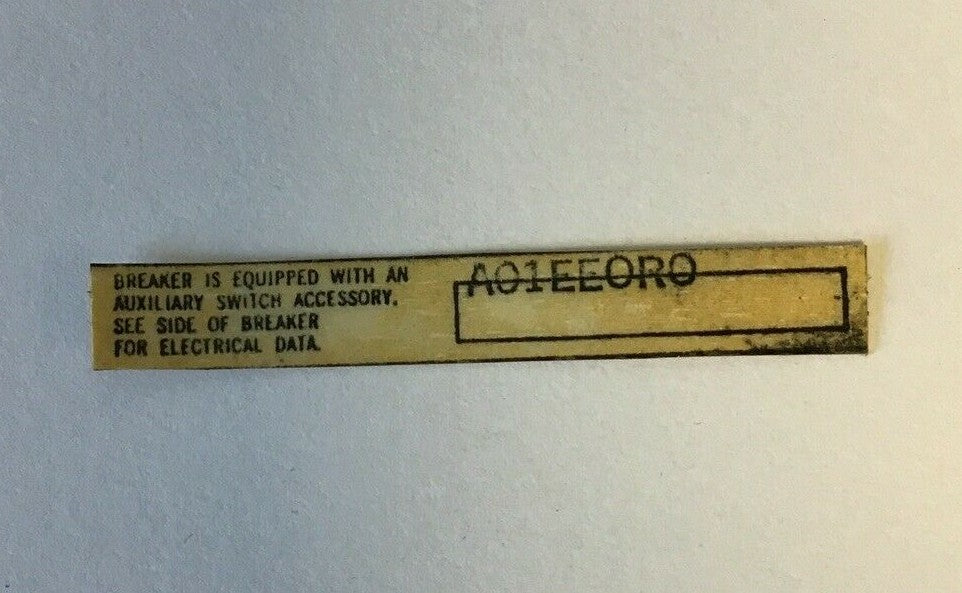 ITE A01EEORO AUXILIARY SWITCH 5A 250VAC FOR EE/EH/EF1