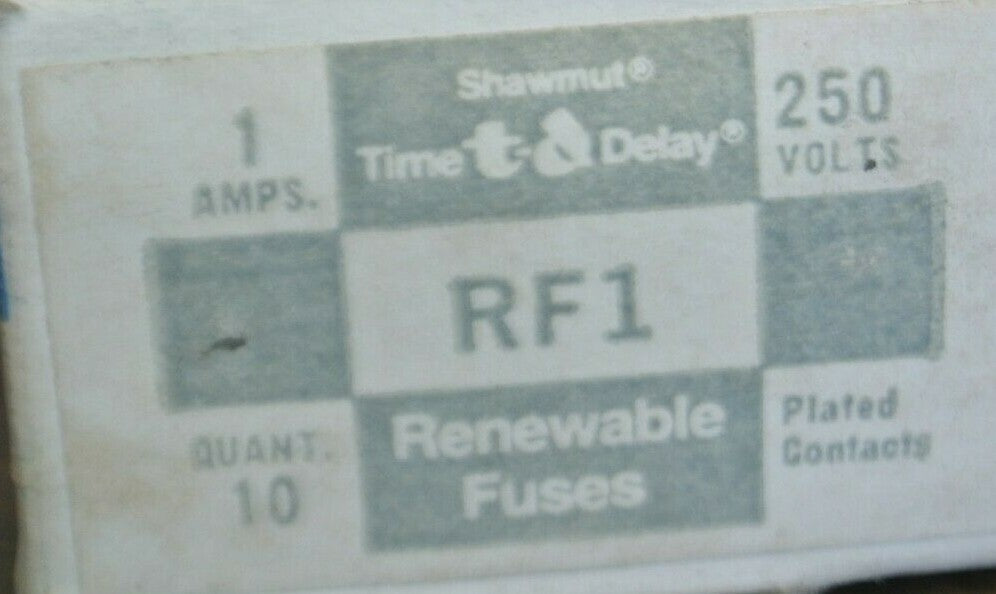 BOX of 10 / GOULD-SHAWMUT RF1 RENEWABLE FUSE 1A / 250V / NEW SURPLUS4