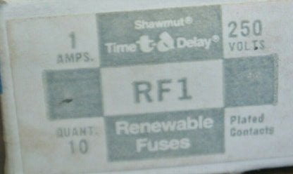 BOX of 10 / GOULD-SHAWMUT RF1 RENEWABLE FUSE 1A / 250V / NEW SURPLUS4