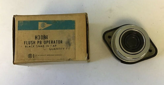 ITE H30B1 FLUSH PUSHBUTTON OPERATOR BLACK SNAP IN CAP0