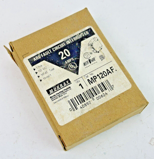MURRAY - MP120AF -ARC FAULT CIRCUIT BREAKER - 1 POLE, 120 VAC, 20 AMP - NEW0